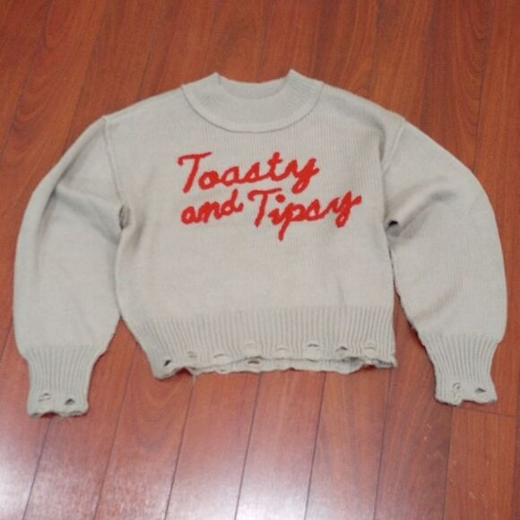 Wildfox Toasty And Tipsy Cropped Sweater - XS - Picture 11 of 11